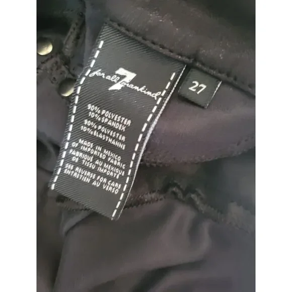 7 For All Mankind Jeans 27 Womens Black Mid Rise Classic Skinny - Picture 9 of 9